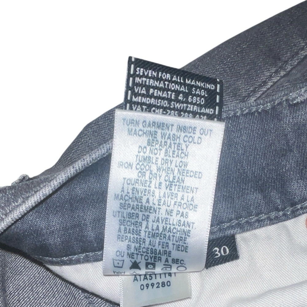 7 For All Mankind Jeans Slim Straight Leg Gray Size 30 NWT - Picture 16 of 17